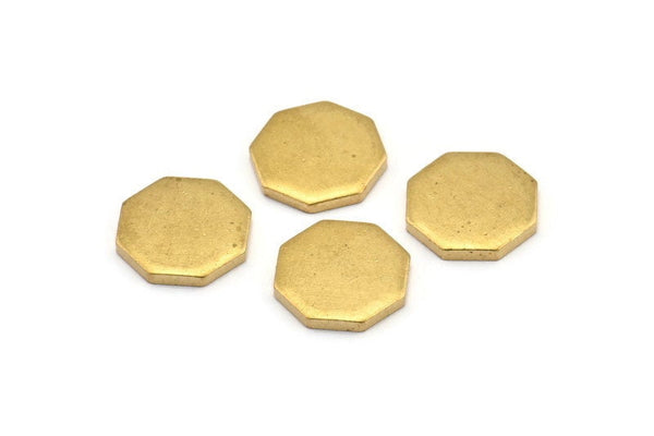 Brass Hexagon Blank, 8 Raw Brass Hexagon Stamping Blanks, Stamping Tags (14x2mm) D1190