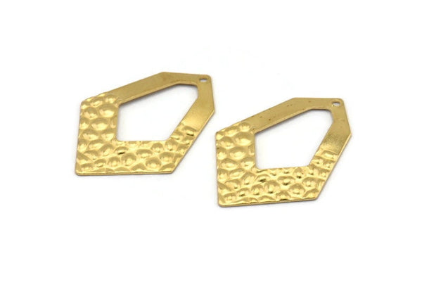 Brass Diamond Charm, 12 Raw Brass Diamond With 1 Hole, Earrings, Findings (33x24x1mm) D1196