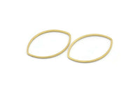 Brass Marquise Ring, 24 Raw Brass Marquise Ring, Connectors, Charms (22x31x1mm) D1300