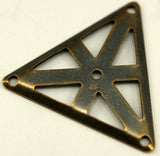 Antique Bronze Triangle, 50 Antique Bronze Triangle Findings with 4 Holes (22x25mm) Pen 3003