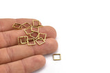 8mm Brass Squares 100 Raw Brass Faceted Tiny Squares  (8x1x0.60mm) N0540