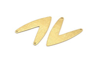 Brass Letter Charm, 12 Textured Raw Brass V Shape Connectors With 2 Holes, Findings (31x22.5x0.80mm) D995