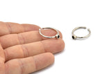 Silver Ring Settings, 4 Antique Silver Plated Brass Round Ring With 1 Stone Setting - Pad Size 3mm N1760 H0826