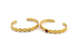 Gold Moon Cuff, Gold Plated Brass Moon Phases Cuff Stone Setting With 1 Pad - Pad Size 6mm N1682