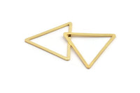 Gold Triangle Charm, 4 Gold Plated Brass Triangle Rings, Findings (36x32x2x1mm) D1021 Q0999