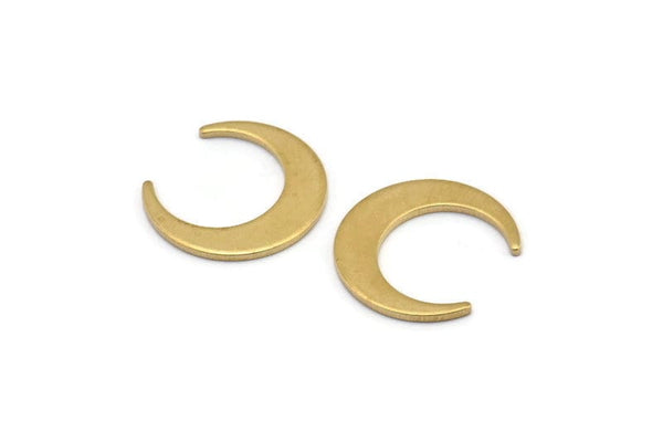 Brass Moon Blank, 24 Raw Brass Crescent Moon Blanks Without Holes (18x4x1mm) D1295