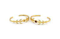 Gold Moon Cuff, Gold Plated Brass Moon Phases Bracelet Stone Setting With 1 Pad - Pad Size 6mm N1775