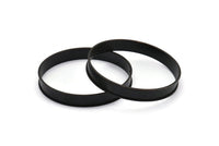 Black Channel Bracelet - Oxidized Brass Black Channel Bangle Settings -Glue On- (10x66.5mm) V033 S145