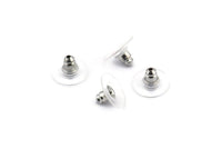 Silver Bead Caps, 50 Silver Tone Transparent Bead Caps (11x6.5mm) BS 2144