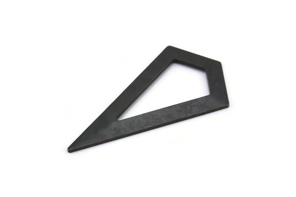 Black Triangle Pendant, 3 Oxidized Brass Black Triangle Pendants, Charms, Earrings (38x20x0.8mm) U148 S742