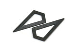 Black Triangle Pendant, 3 Oxidized Brass Black Triangle Pendants, Charms, Earrings (38x20x0.8mm) U148 S742