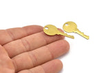 Brass Key Charm, 12 Raw Brass Key Charms With 1 Hole, Earrings, Pendants, Findings (33x15x0.80mm) A1184