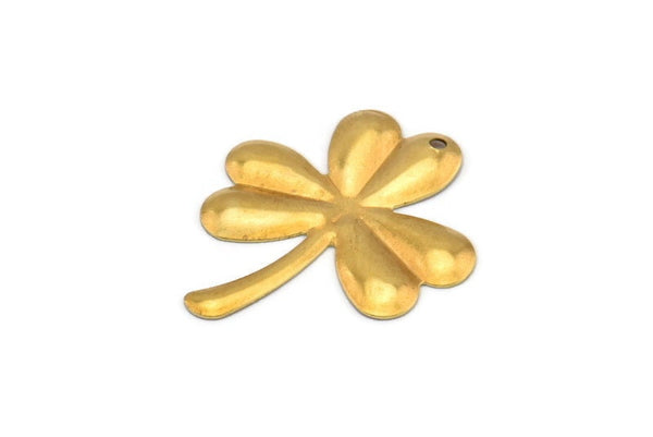 Brass Leaf Charm, 24 Raw Brass Leaf Charms With 1 Hole, Pendants, Earrings, Findings (30x25mm) A0821