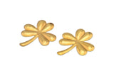 Brass Leaf Charm, 24 Raw Brass Leaf Charms With 1 Hole, Pendants, Earrings, Findings (30x25mm) A0821