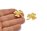 Brass Leaf Charm, 24 Raw Brass Leaf Charms With 1 Hole, Pendants, Earrings, Findings (30x25mm) A0821