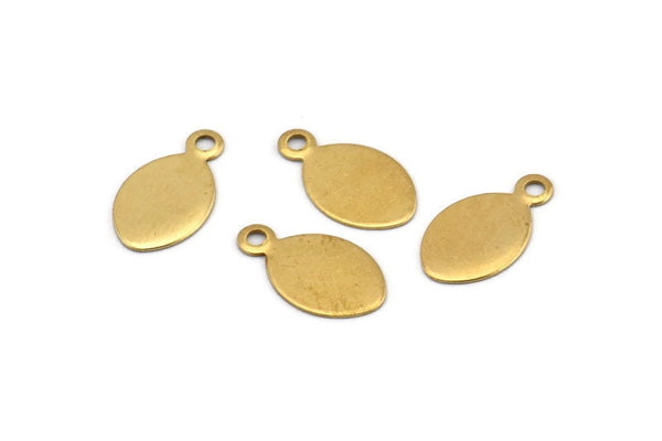 Brass Oval Tag, 250 Raw Brass Oval Tags, Charms, Findings, Stamping Tags (13x7mm) Brs105 A0294