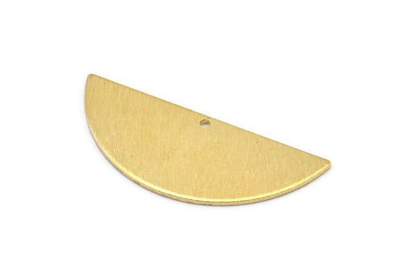 Brass Half Moon, 8 Raw Brass Textured Semi Circle Blanks With 1 Hole, Charms, Earrings, Pendants (39x15x1mm) D1231