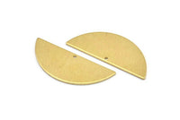 Brass Half Moon, 8 Raw Brass Textured Semi Circle Blanks With 1 Hole, Charms, Earrings, Pendants (39x15x1mm) D1231