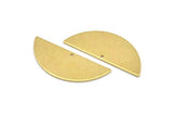 Brass Half Moon, 8 Raw Brass Textured Semi Circle Blanks With 1 Hole, Charms, Earrings, Pendants (39x15x1mm) D1231