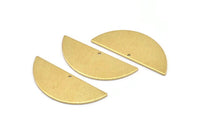 Brass Half Moon, 8 Raw Brass Textured Semi Circle Blanks With 1 Hole, Charms, Earrings, Pendants (39x15x1mm) D1231