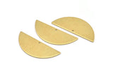 Brass Half Moon, 8 Raw Brass Textured Semi Circle Blanks With 1 Hole, Charms, Earrings, Pendants (39x15x1mm) D1231