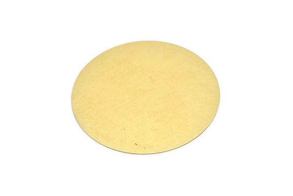 Huge Round Blank, 6 Huge Raw Brass Round Stamping Blanks (52mm) Brs 1452-41 A0105