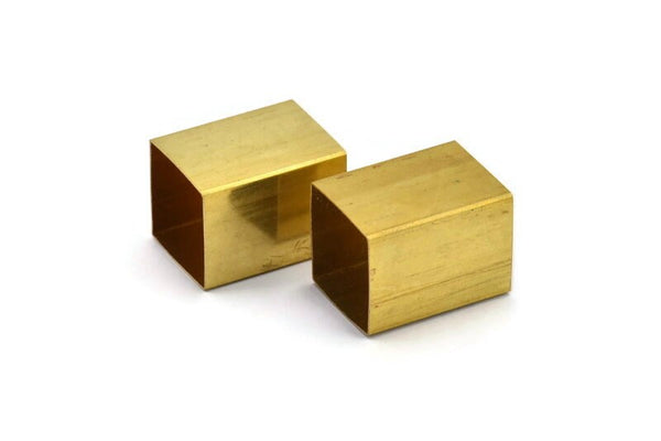 Geometric Spacer Beads, 6 Huge Raw Brass Square Tubes (18x25mm) Bs 1527