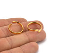 19mm Adjustable Rings, 10 Gold Plated Brass Adjustable Rings (19mm) Mn49