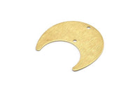 Brass Moon Charm, 20 Textured Raw Brass Horn Charms With 2 Holes, Findings, Connectors (25x12x0.50mm) D1140