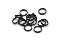 12mm Circle Connector, 25 Oxidized Brass Black Circle Ring Connector With 2 Holes, Findings (12x2.5mm) BS 1852 S331