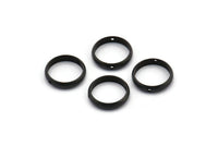 12mm Circle Connector, 25 Oxidized Brass Black Circle Ring Connector With 2 Holes, Findings (12x2.5mm) BS 1852 S331