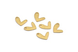 Brass Letter Charm, 50 Raw Brass V Shape Charms With 1 Hole, Findings (11x8x1mm) D1194