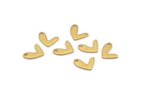 Brass Letter Charm, 50 Raw Brass V Shape Charms With 1 Hole, Findings (11x8x1mm) D1194