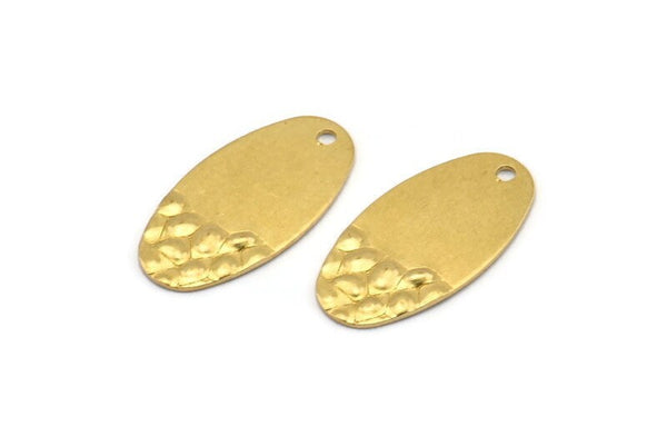 Brass Oval Charm, 24 Raw Brass Oval Charms With 1 Hole, Earrings, Findings (21x11x0.60mm) D1178