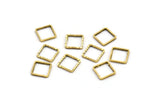 8mm Brass Squares 100 Raw Brass Faceted Tiny Squares  (8x1x0.60mm) N0540