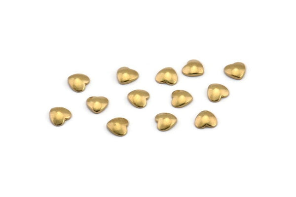 Brass Heart Blanks, 100 Raw Brass Heart Blanks (5x1.5mm) A1342