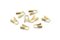 Snake Chain End Caps, 50 Raw Brass Snake Chain Parts, End Caps, Jewelry Findings (2mm) L019