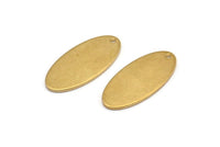 Brass Oval Charm, 12 Raw Brass Oval Charms With 1 Hole, Pendants, Earrings, Findings (23x11x1mm) D984