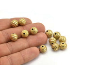 Brass Ball Bead, 24 Raw Brass Spacer Beads, Findings (10mm) D1266