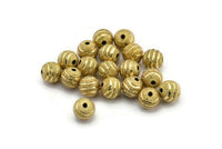 Brass Ball Bead, 24 Raw Brass Spacer Beads, Findings (10mm) D1266