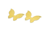 Brass Butterfly Connector, 50 Raw Brass Butterfly Connectors With 2 Holes, Charms, Earrings (23x18x0.40mm) B0313