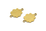 Brass Cloud Charm, 24 Raw Brass Cloud Shaped Charms With 2 Loops, Connectors (16x11x0.60mm) A3419