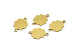 Brass Cloud Charm, 24 Raw Brass Cloud Shaped Charms With 2 Loops, Connectors (16x11x0.60mm) A3419