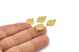 Brass Cloud Charm, 24 Raw Brass Cloud Shaped Charms With 2 Loops, Connectors (16x11x0.60mm) A3419