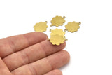 Brass Cloud Charm, 12 Raw Brass Cloud Shaped Charms With 2 Loops, Connectors (20x15x0.60mm) A3422