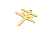 Brass Irregular Charm, 24 Raw Brass Irregular Shaped Charms With 1 Loop (19x18x0.60mm) A3504