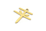 Brass Irregular Charm, 24 Raw Brass Irregular Shaped Charms With 1 Loop (19x18x0.60mm) A3504