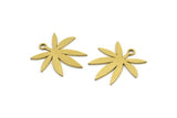 Brass Leaf Charm, 24 Raw Brass Leaf Charms With 1 Loop, Charm Pendants (17x0.60mm) A3591