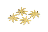 Brass Leaf Charm, 24 Raw Brass Leaf Charms With 1 Loop, Charm Pendants (17x0.60mm) A3591