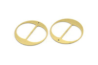 Brass Round Charm, 8 Raw Brass Round Shaped Charms With 1 Hole, Pendant Charms (32x0.80mm) A3521